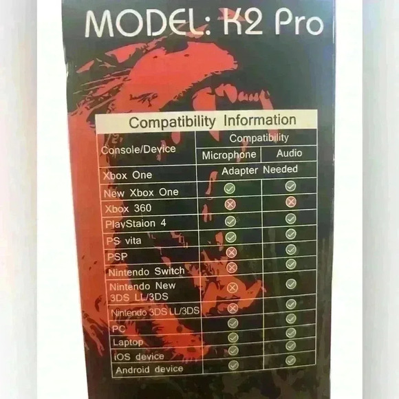 🎧 K2 Pro High Performance Professional Gaming headset, Run Mus, NWOT - Picture 2 of 4